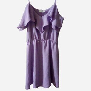 Everly Purple Ruffle Dress